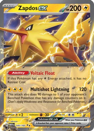 Zapdos ex 145/165 - Holofoil SV Scarlet & Violet 151 - Double Rare