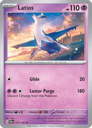 Latios 073/182 - Holofoil SV04 Paradox Rift - Rare