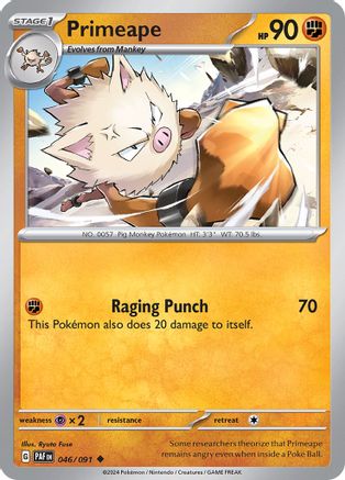Primeape 046/091 - Reverse Holofoil SV Paldean Fates - Uncommon