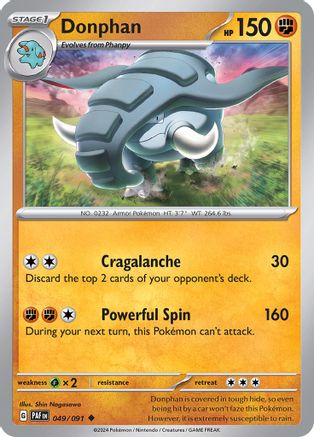 Donphan 049/091  - Reverse Holofoil SV Paldean Fates - Uncommon