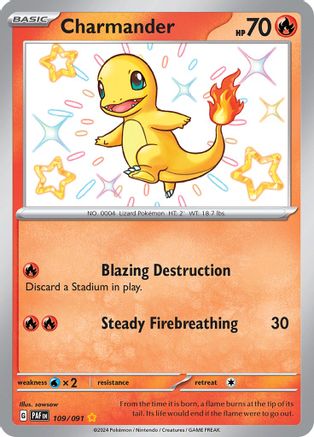 Charmander 109/091 - Holofoil SV Paldean Fates - Shiny Rare