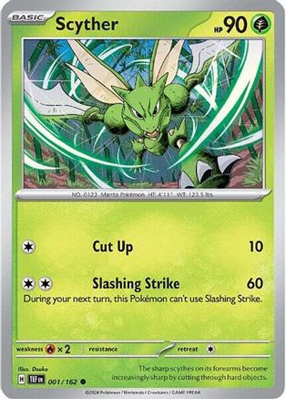 Scyther 001/162 - Reverse Holofoil SV05 Temporal Forces - Common