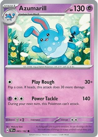Azumarill 065/162 - Reverse Holofoil SV05 Temporal Forces - Common