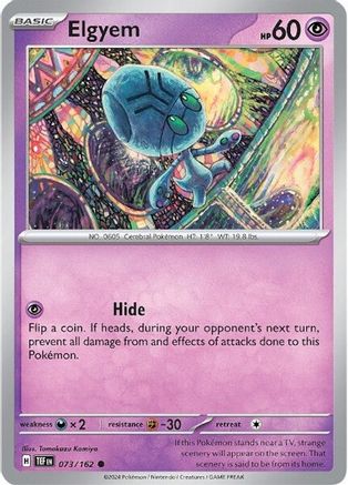 Elgyem 073/162 - Reverse Holofoil SV05 Temporal Forces - Common