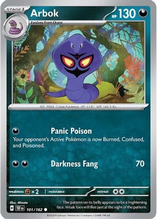 Arbok 101/162 - Reverse Holofoil SV05 Temporal Forces - Common