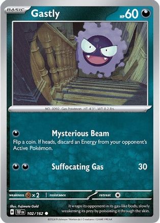 Gastly 102/162 - Reverse Holofoil SV05 Temporal Forces - Common