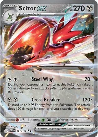 Scizor ex 111/162 - Holofoil SV05 Temporal Forces - Double Rare