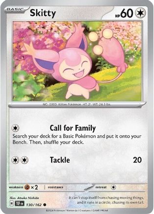 Skitty 130/162 - Reverse Holofoil SV05 Temporal Forces - Common
