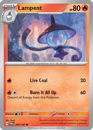 Lampent 037/167 - Reverse Holofoil SV06 Twilight Masquerade - Common