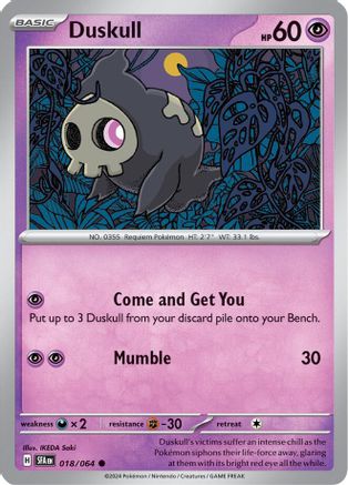 Duskull 018/064 - Reverse Holofoil SV Shrouded Fable - Common