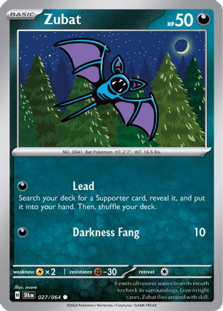 Zubat 027/064 - Reverse Holofoil SV Shrouded Fable - Common