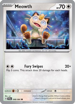 Meowth 048/064 - Reverse Holofoil SV Shrouded Fable - Common