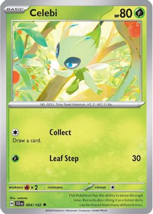 Celebi 004/142 - Reverse Holofoil SV07 Stellar Crown - Uncommon