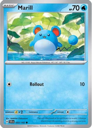 Marill 033/142 - Reverse Holofoil SV07 Stellar Crown - Common