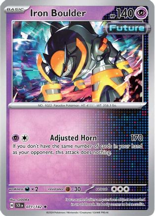 Iron Boulder 071/142 - Reverse Holofoil SV07 Stellar Crown - Rare