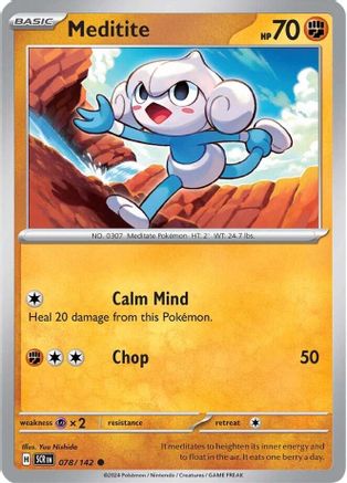 Meditite 078/142 - Reverse Holofoil SV07 Stellar Crown - Common