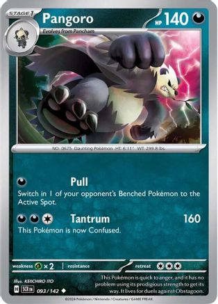 Pangoro 093 - Reverse Holofoil SV07 Stellar Crown - Uncommon