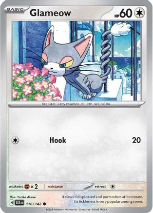 Glameow 116/142 - Reverse Holofoil SV07 Stellar Crown - Common