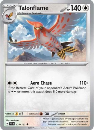 Talonflame 123/142 - Reverse Holofoil SV07 Stellar Crown - Uncommon