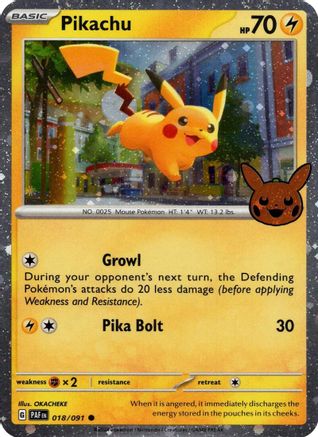 Pikachu 018/091  - Holofoil Trick or Trade BOOster Bundle 2024 - Holo Rare