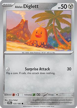 Alolan Diglett 122/191  - Reverse Holofoil SV08 Surging Sparks - Common