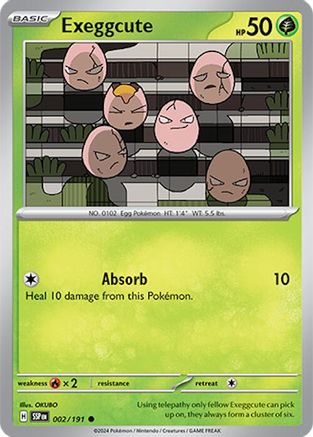 Exeggcute 002/191 - Reverse Holofoil SV08 Surging Sparks - Common