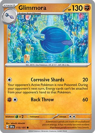 Glimmora 115/191 - Reverse Holofoil SV08 Surging Sparks - Common
