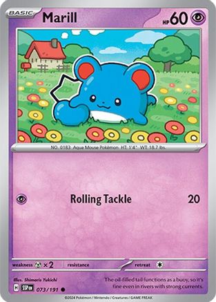 Marill 073/191 - Reverse Holofoil SV08 Surging Sparks - Common