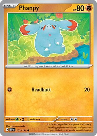 Phanpy 102/191 - Reverse Holofoil SV08 Surging Sparks - Common