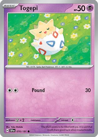 Togepi 070/191 - Reverse Holofoil SV08 Surging Sparks - Common