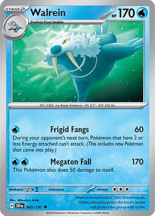 Walrein 045/191 - Reverse Holofoil SV08 Surging Sparks - Uncommon