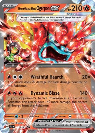 Hearthflame Mask Ogerpon ex 017/131 - Holofoil SV Prismatic Evolutions - Double Rare