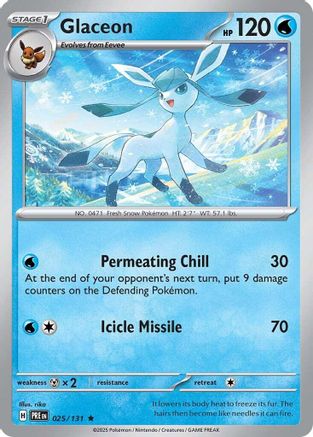 Glaceon 025/131 - Holofoil SV Prismatic Evolutions - Rare