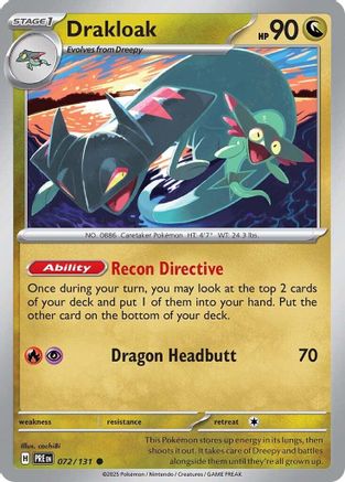 Drakloak 072/131 - Reverse Holofoil SV Prismatic Evolutions - Common