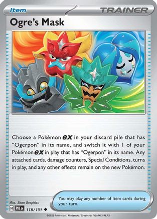Ogre's Mask 118/131 - Reverse Holofoil SV Prismatic Evolutions - Uncommon