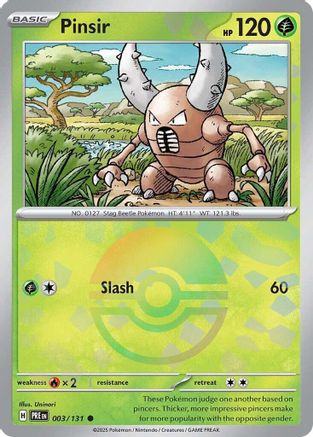 Pinsir (Poke Ball Pattern) 003/131 - Holofoil SV Prismatic Evolutions - Common