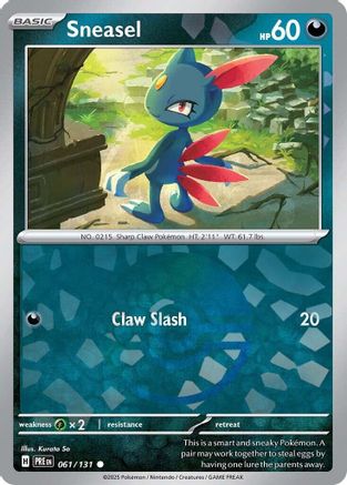 Sneasel (Poke Ball Pattern) 061/131 - Holofoil SV Prismatic Evolutions - Common