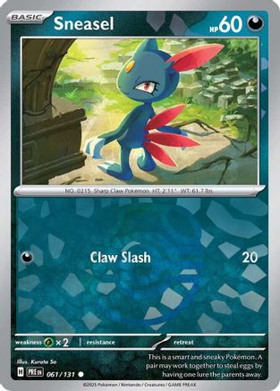 Sneasel (Master Ball Pattern) 061/131 - Holofoil SV Prismatic Evolutions - Common