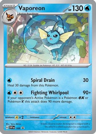 Vaporeon 168 - Holofoil SV Scarlet & Violet Promo Cards - Promo