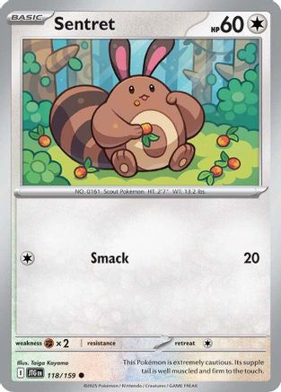 Sentret 118/159  - Reverse Holofoil SV09 Journey Together - Common