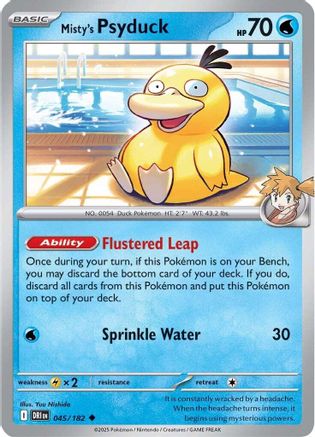 Misty's Psyduck 045 - Reverse Holofoil SV10 Destined Rivals - Uncommon