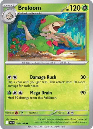 Breloom 006 - Reverse Holofoil SV10 Destined Rivals - Common