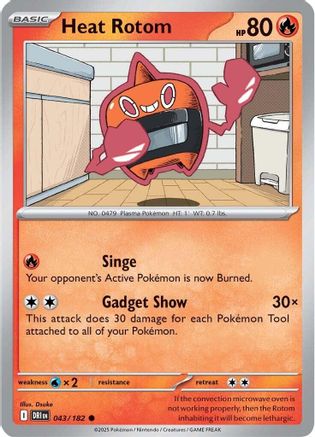 Heat Rotom 043 - Reverse Holofoil SV10 Destined Rivals - Common