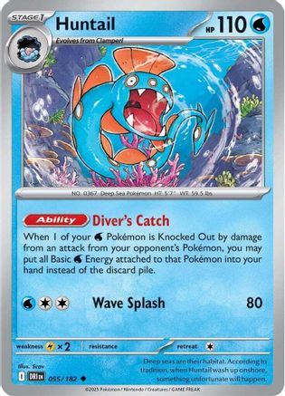 Huntail 055 - Reverse Holofoil SV10 Destined Rivals - Uncommon