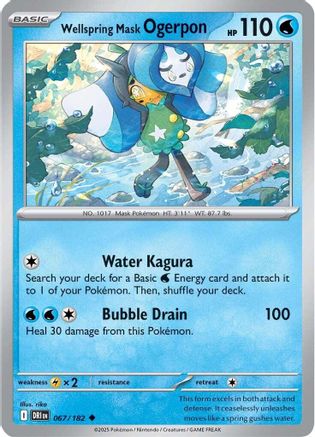Wellspring Mask Ogerpon 067 - Reverse Holofoil SV10 Destined Rivals - Uncommon