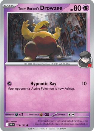 Team Rocket's Drowzee 079  SV10 Destined Rivals - Common