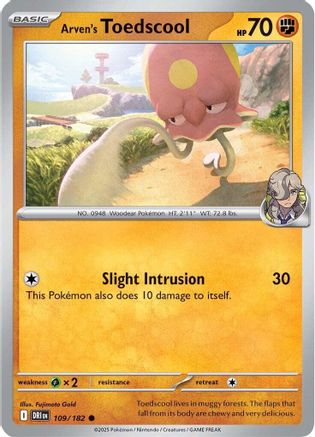 Arver's Toedscool 109  - Reverse Holofoil SV10 Destined Rivals - Common