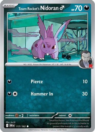 Team Rocket's Nidorand 117 - Reverse Holofoil SV10 Destined Rivals - Common