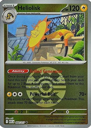 Heliolisk (Quick Ball) 064/217 - Reverse Holofoil ME Ascended Heroes - Uncommon