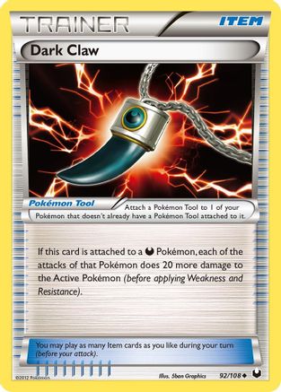 Dark Claw 092 - Reverse Holofoil Dark Explorers - Uncommon